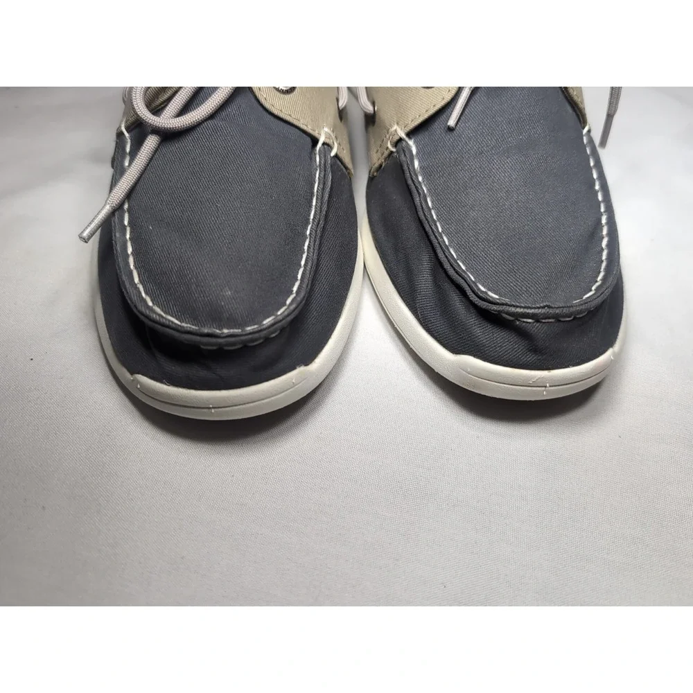 Sperry Memory Foam STS18644 Mens Size 11.5M Gray/Khaki Canvas 2 Eye Boat Shoes